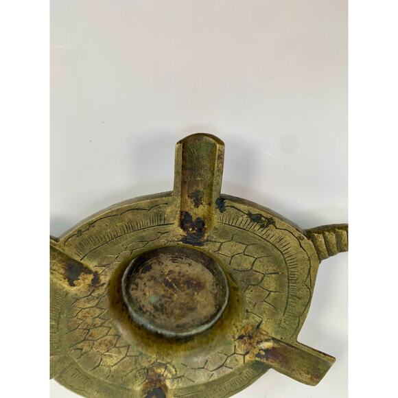 Vintage Ashtray - Overturned Tortoise Turtle - Brass Home Decor - Tobacciana - Picture 2 of 7